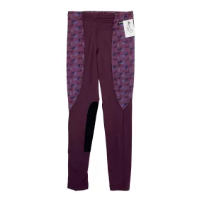 Kerrits Knee Patch Performance Tights in Huckleberry/Horses - Children's Large