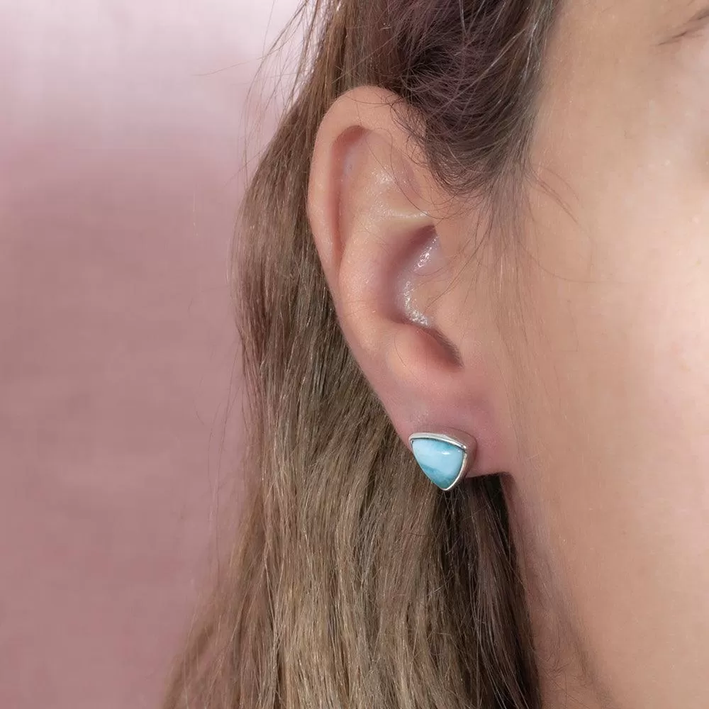 Larimar Reuleaux Stud Earrings