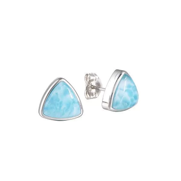 Larimar Reuleaux Stud Earrings