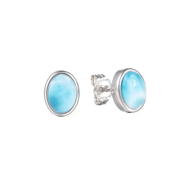 Larimar Statement Stud Earrings