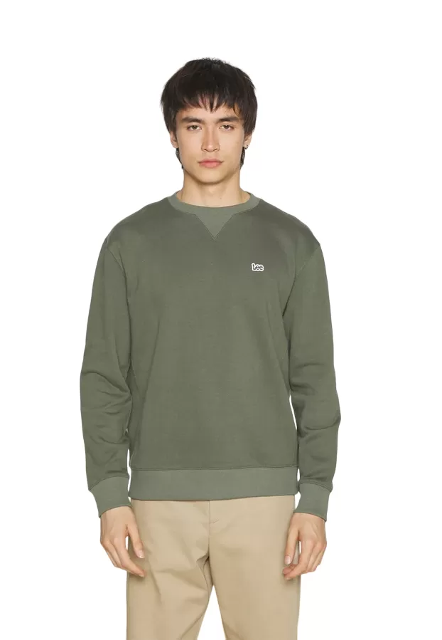 Lee Men's Crewneck Sweatshirt Plain Crew Sweatshrt 112341660 olive