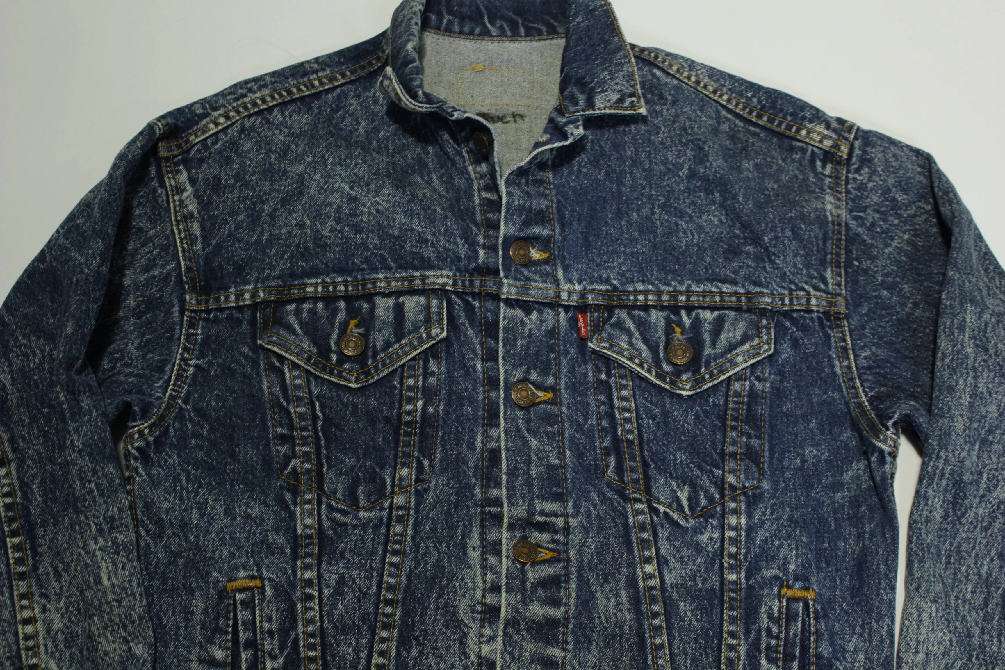 Levis Vintage 80's Stone Washed Denim 4 Pocket Jean Jacket