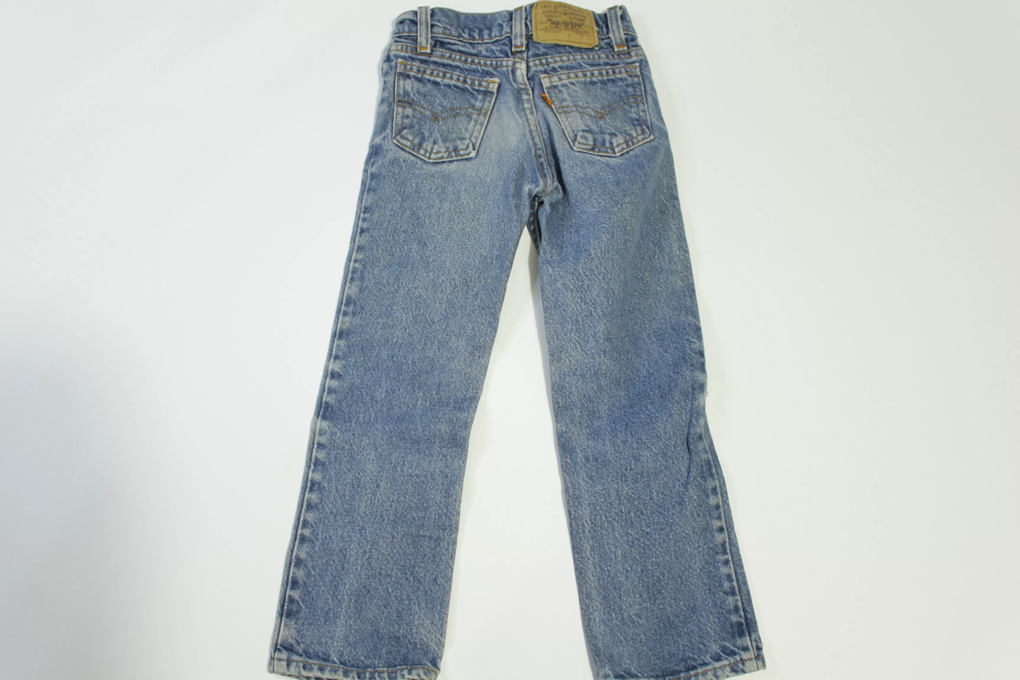 Little Levis Vintage Orange Tab Made in USA 80's Denim Kids Blue Jeans 241190 0292