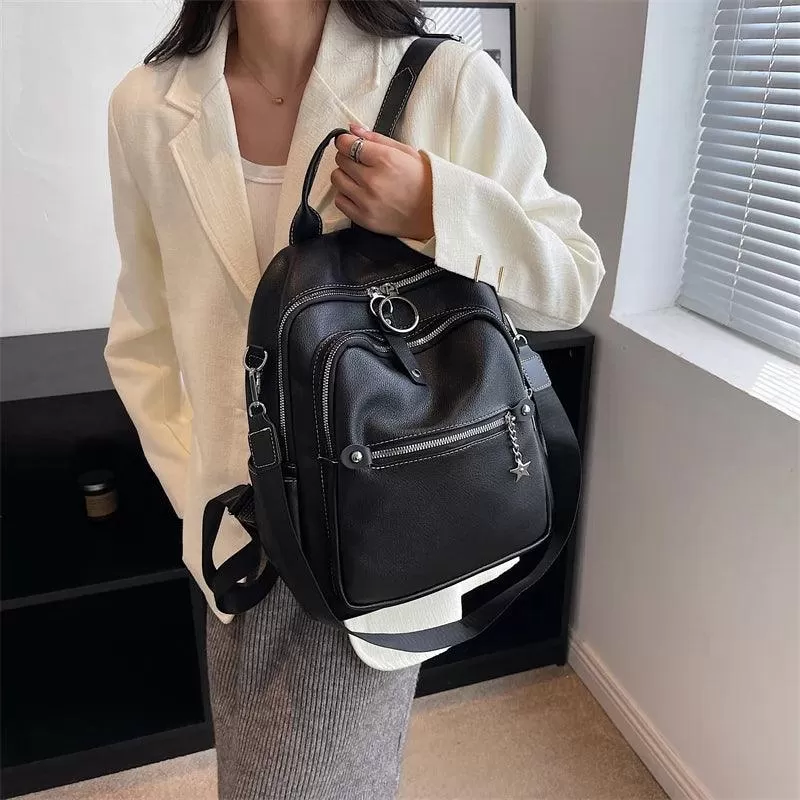 Luxury Soft Leather Cool Backpack RB551 - School Shoulder Bag