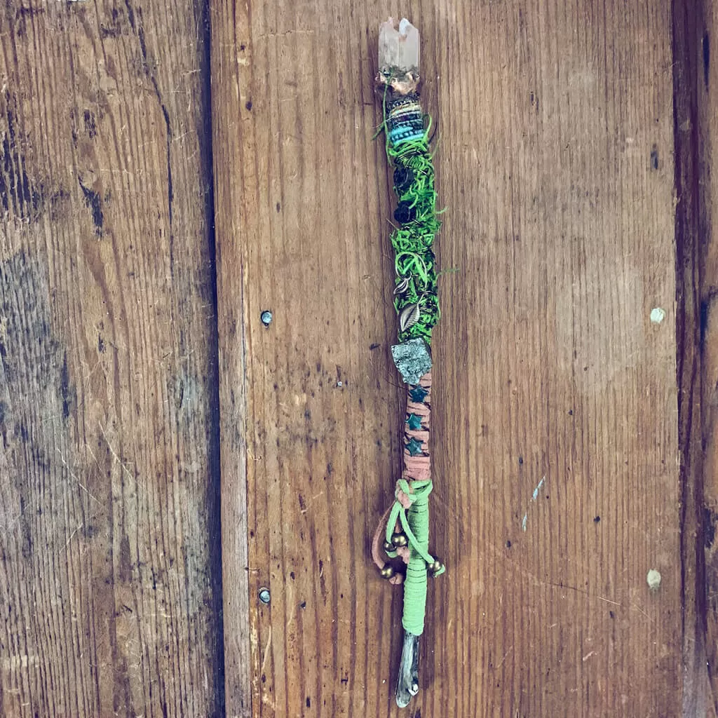 magick // willow or applewood branch crystal electroformed wand