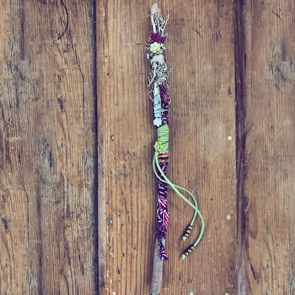 magick // willow or applewood branch crystal electroformed wand