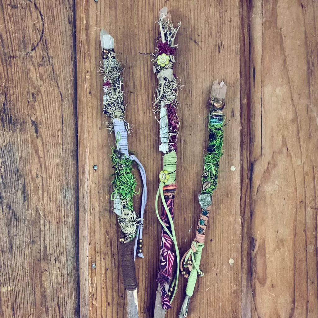 magick // willow or applewood branch crystal electroformed wand