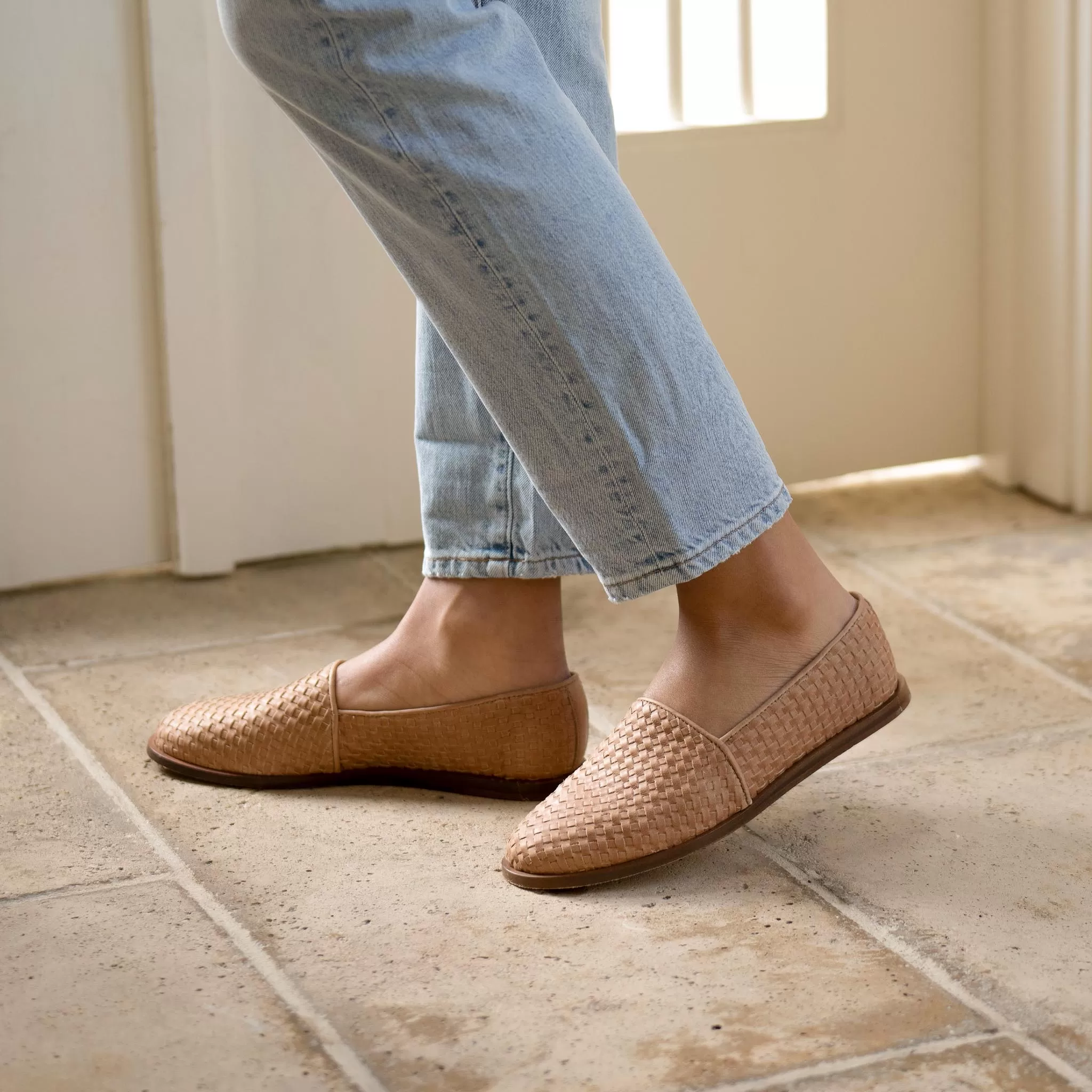 Mara Woven Slip On Woven Almond