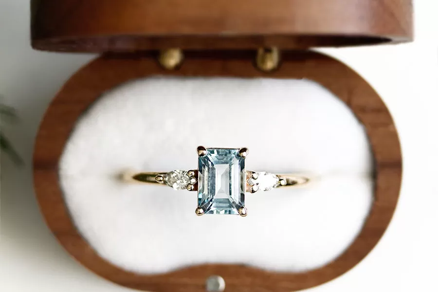 Marina Aquamarine   Diamond Ring