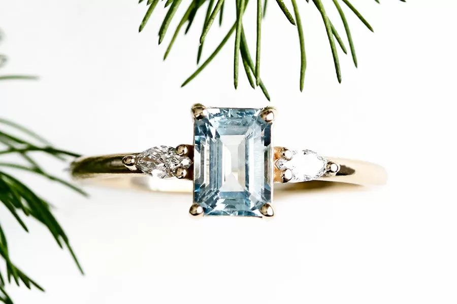 Marina Aquamarine   Diamond Ring