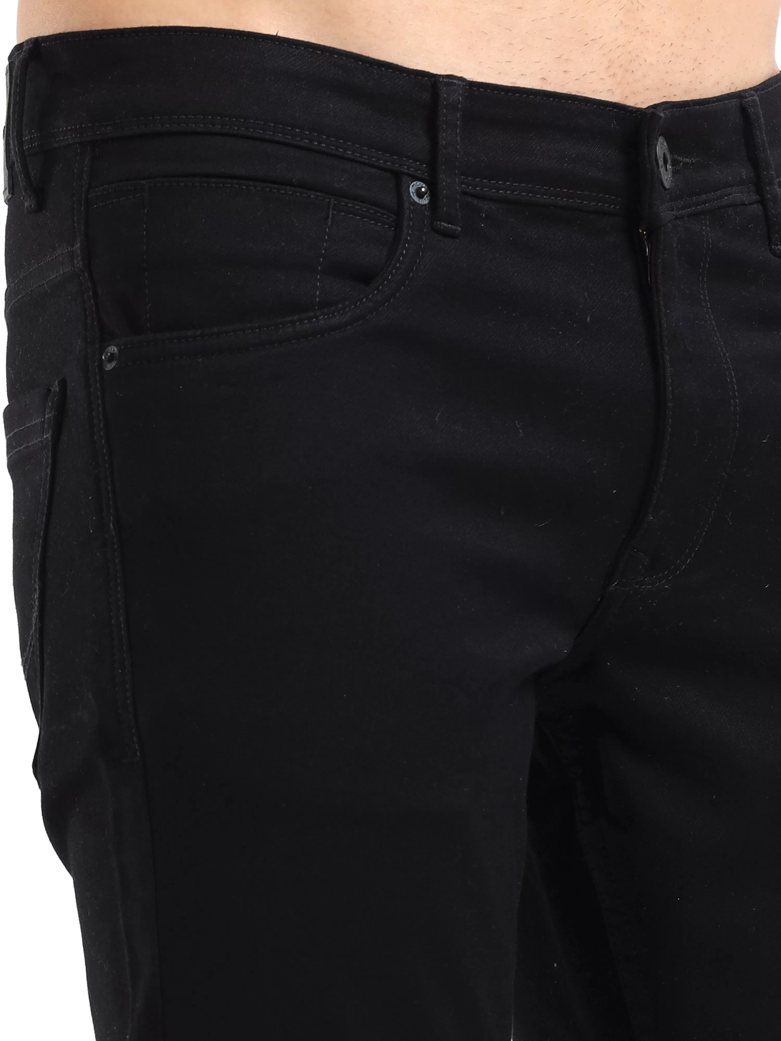 MEN'S BLACK SOLID SLIM FIT JEANS