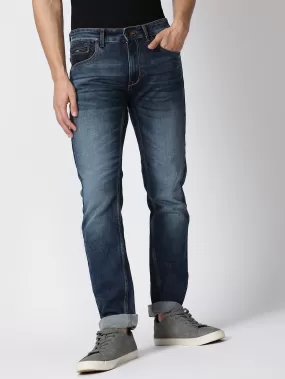 MEN'S BLUE SOLID JASON FIT JEANS