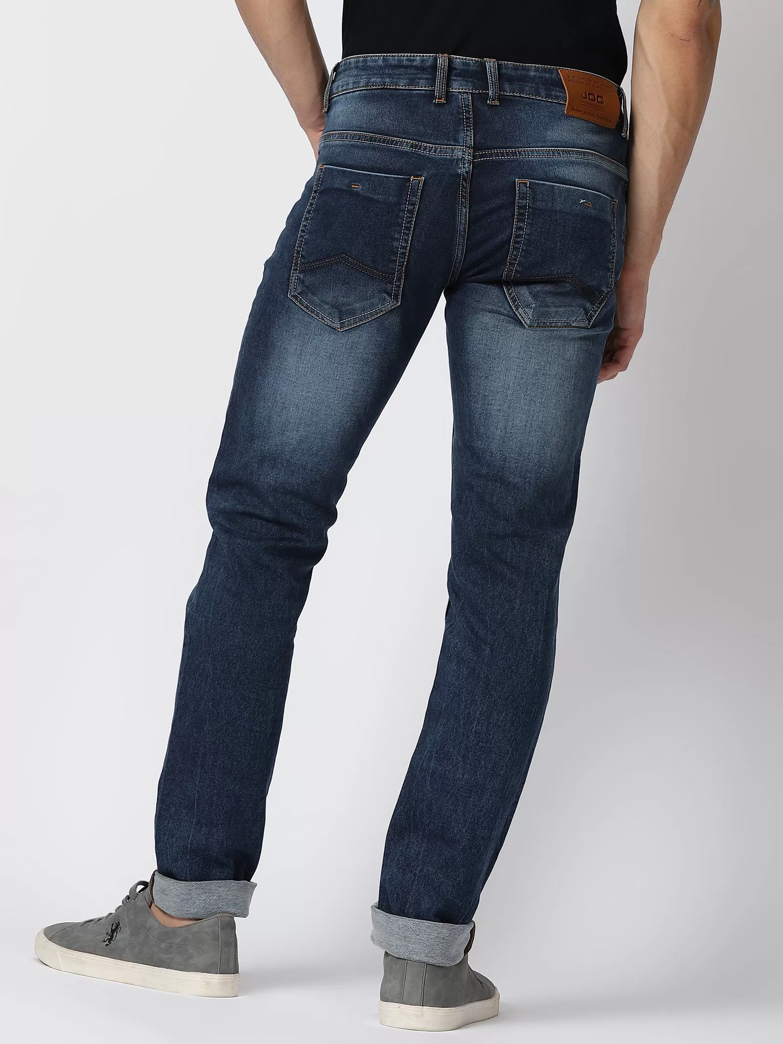 MEN'S BLUE SOLID JASON FIT JEANS