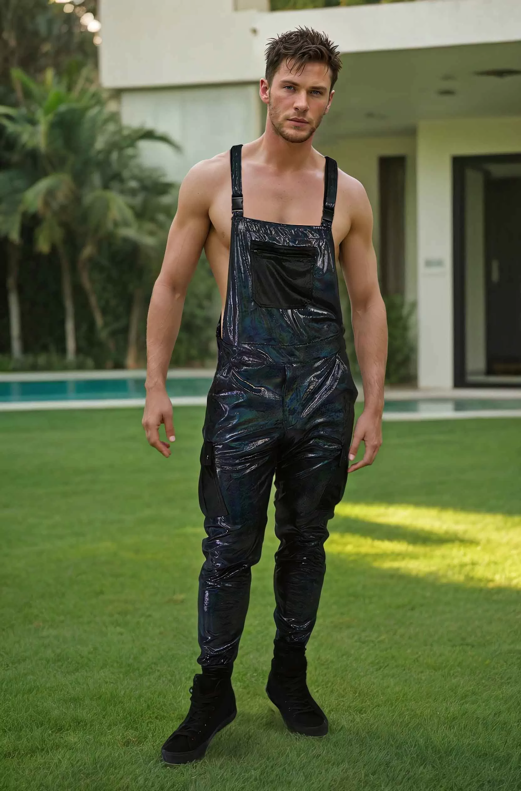 Mens Slim Fit Overalls - Panther