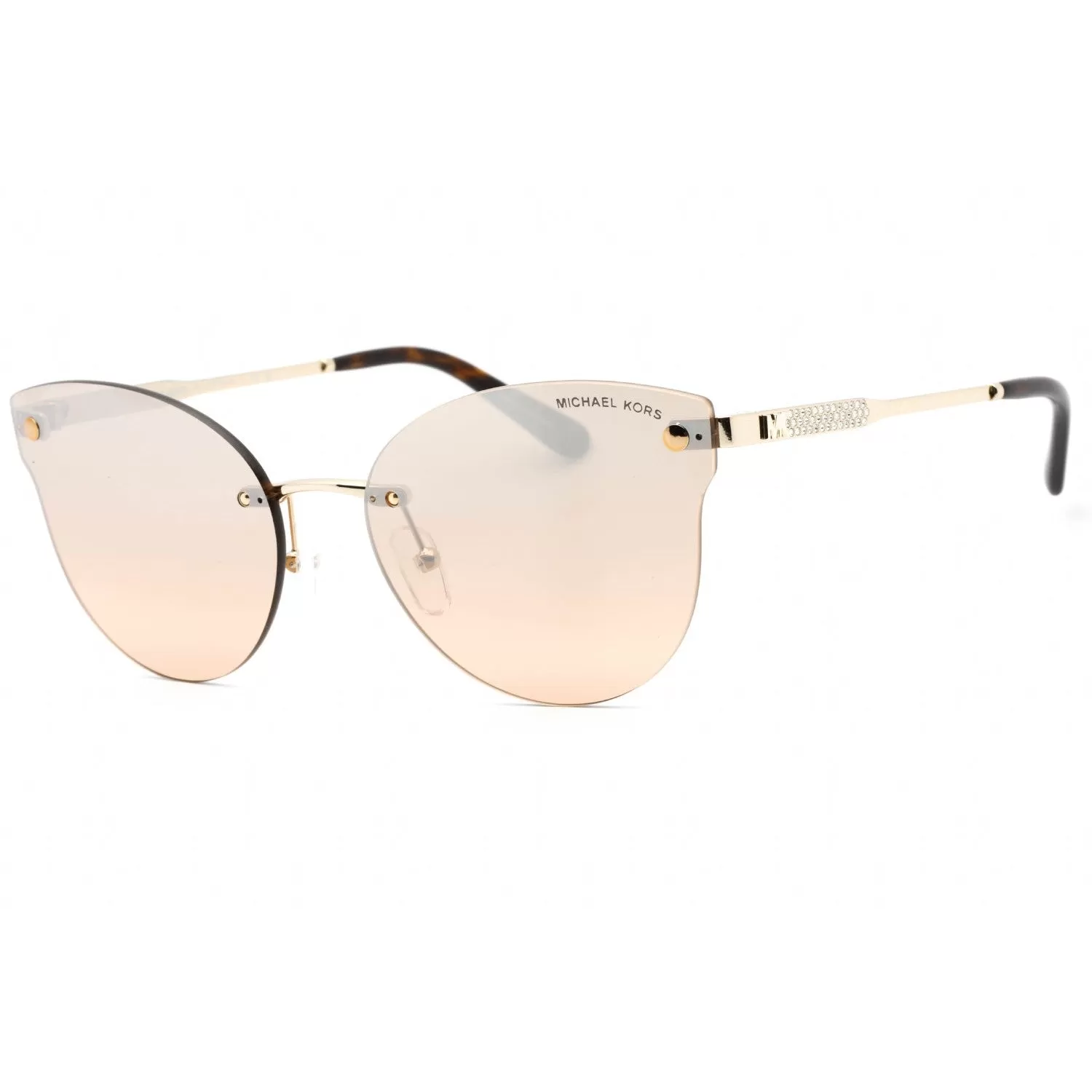 Michael Kors 0MK1130B Sunglasses Light Gold/Khaki Gradient Silver Flash Mirror Women's