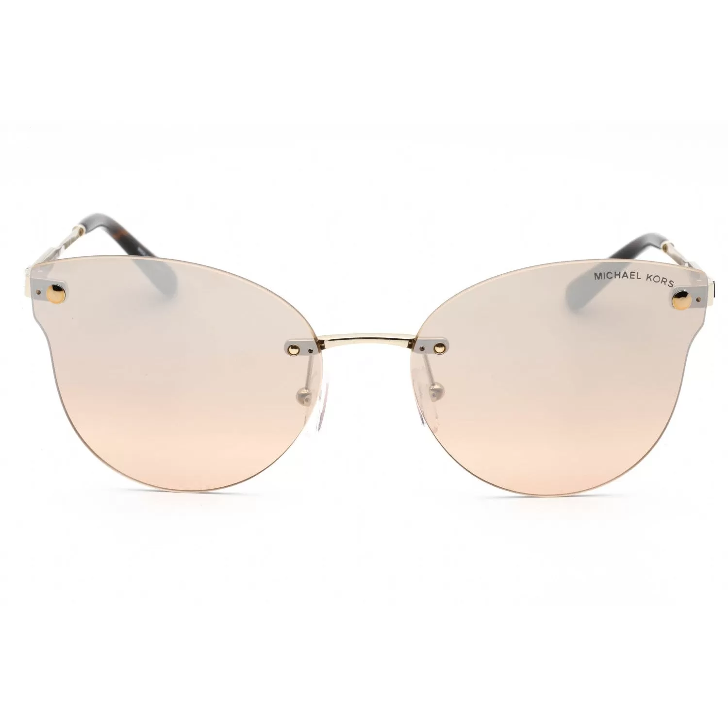 Michael Kors 0MK1130B Sunglasses Light Gold/Khaki Gradient Silver Flash Mirror Women's