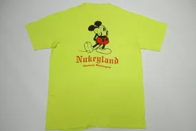 Mickey Mouse Nukeyland Hanford Washington Nuclear Power Vintage 80's Single Stitch T-Shirt