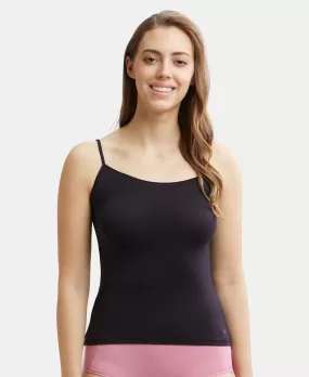 Micro Modal Elastane Stretch Camisole with Adjustable Straps and StayFresh Treatment - Black