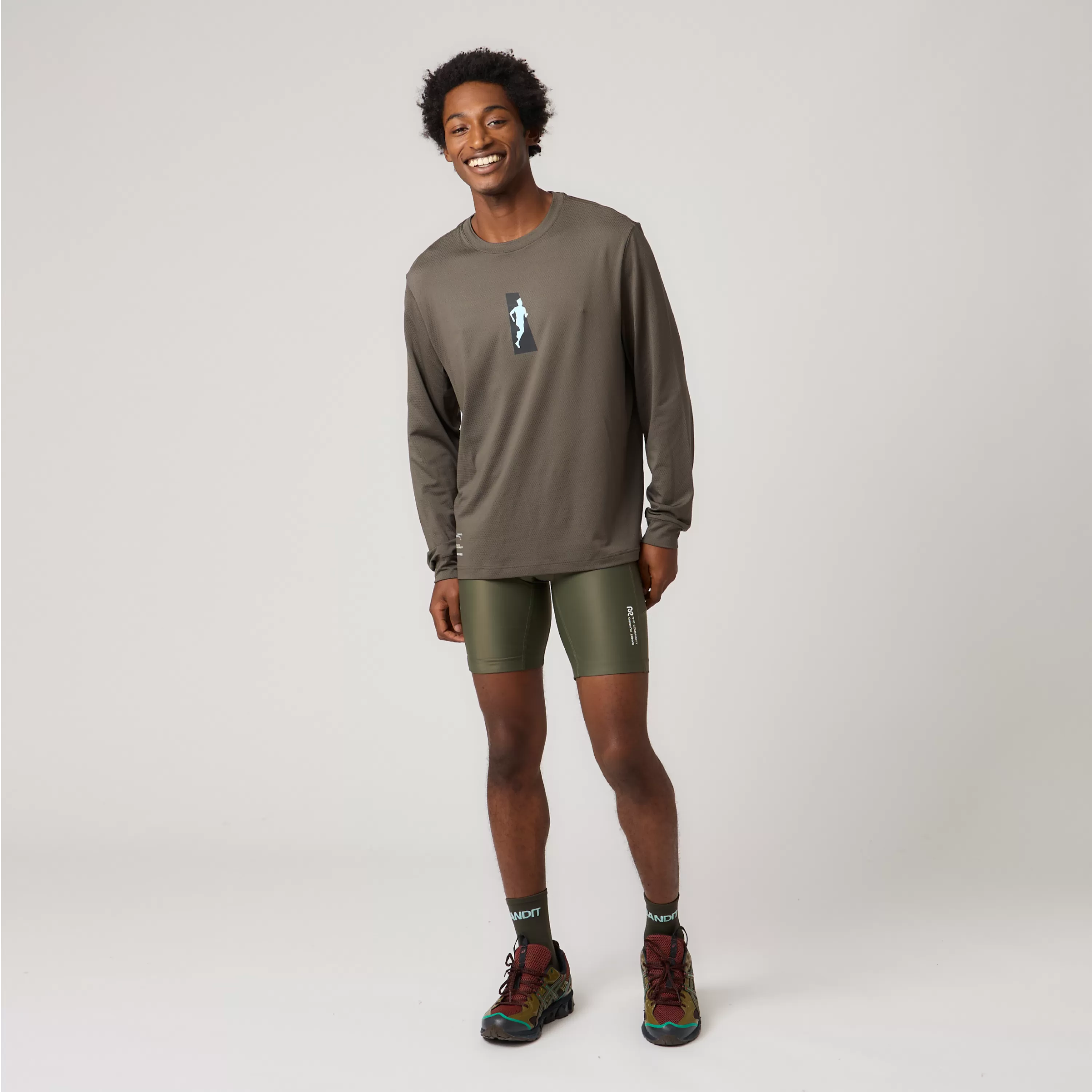 Micromesh™ Graphic Performance Long Sleeve Tee - Unisex, Olive