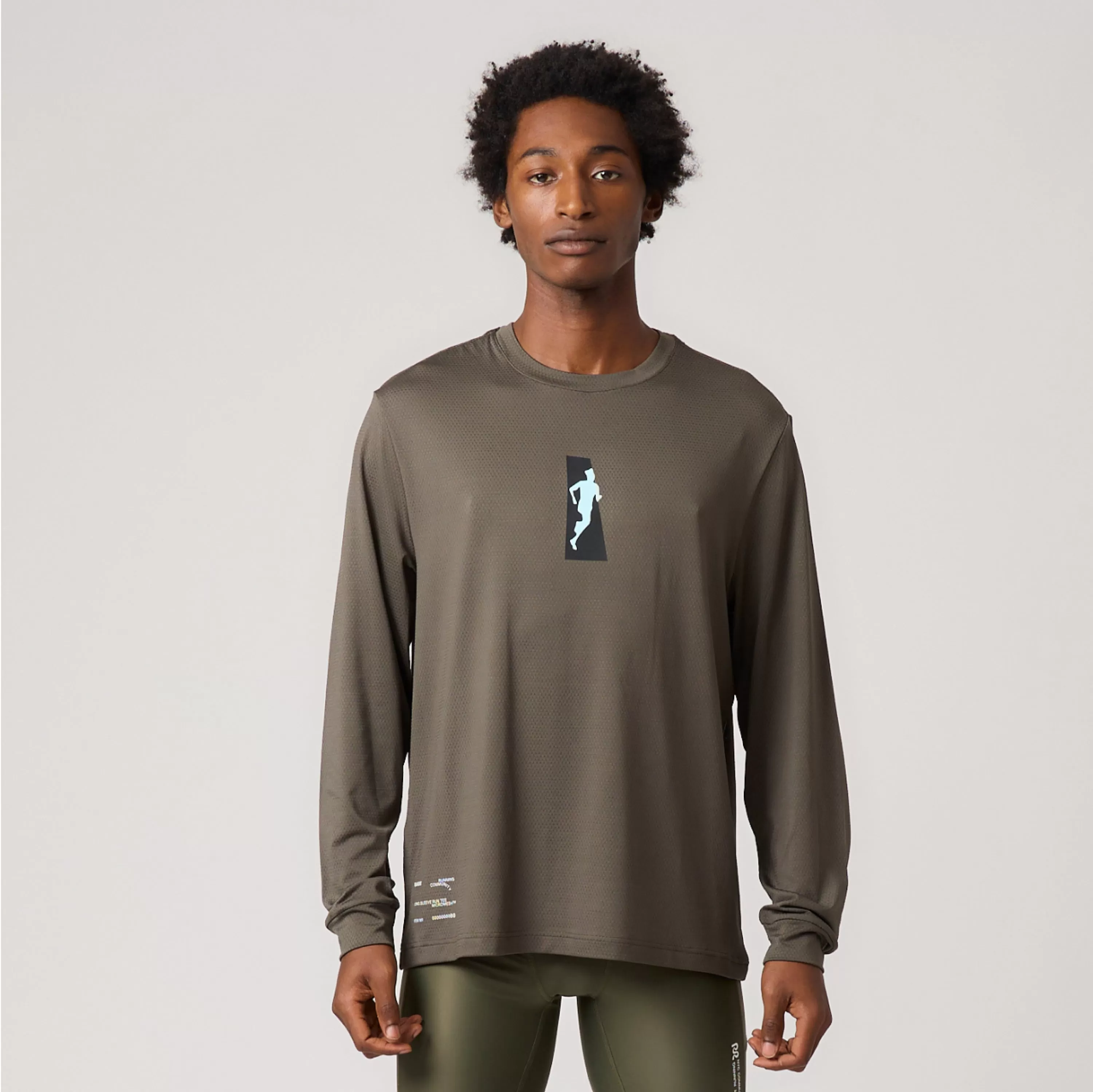 Micromesh™ Graphic Performance Long Sleeve Tee - Unisex, Olive