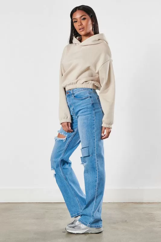 Mika Distressed Wide Leg Jeans [online exclusive]