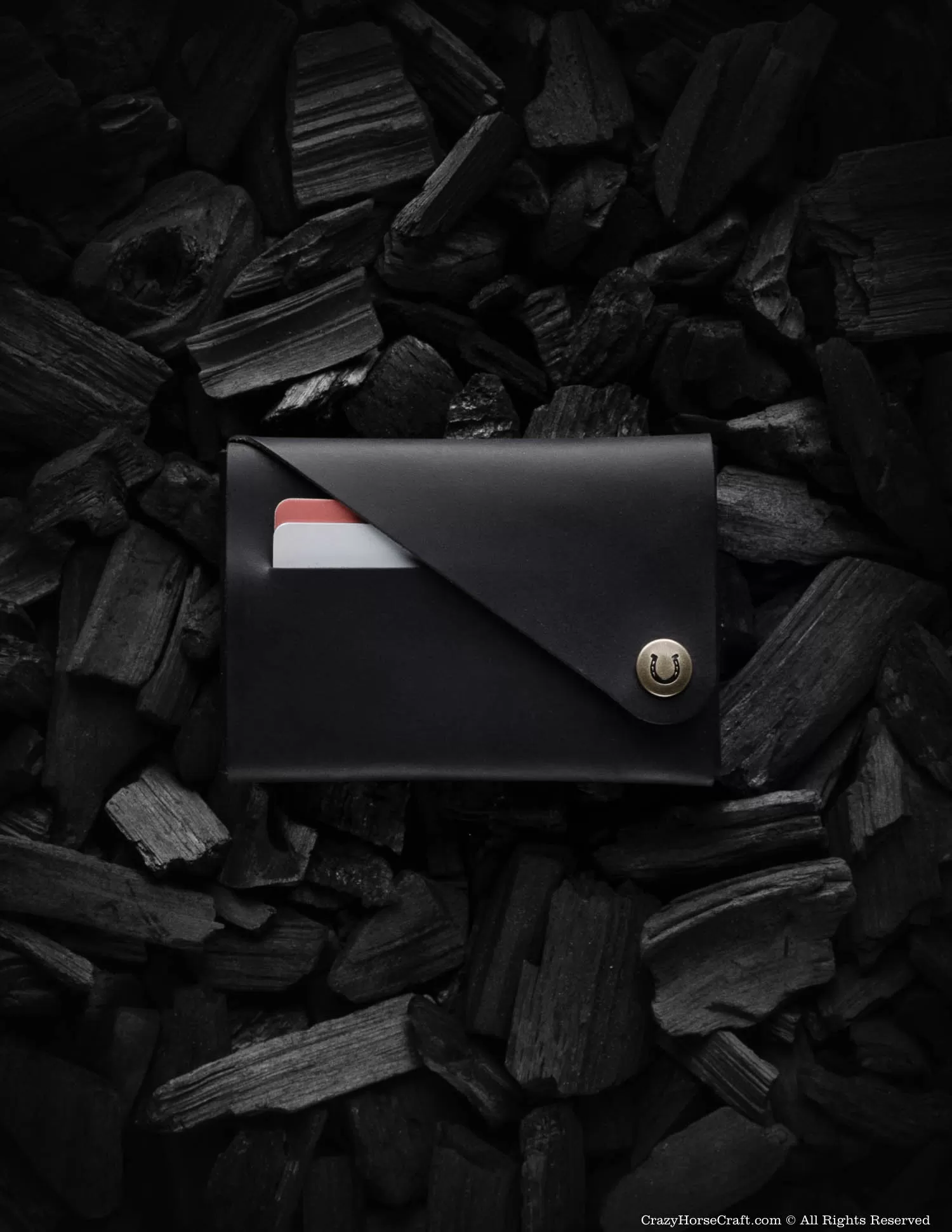 Minimalist leather wallet/card holder | Carbon Black