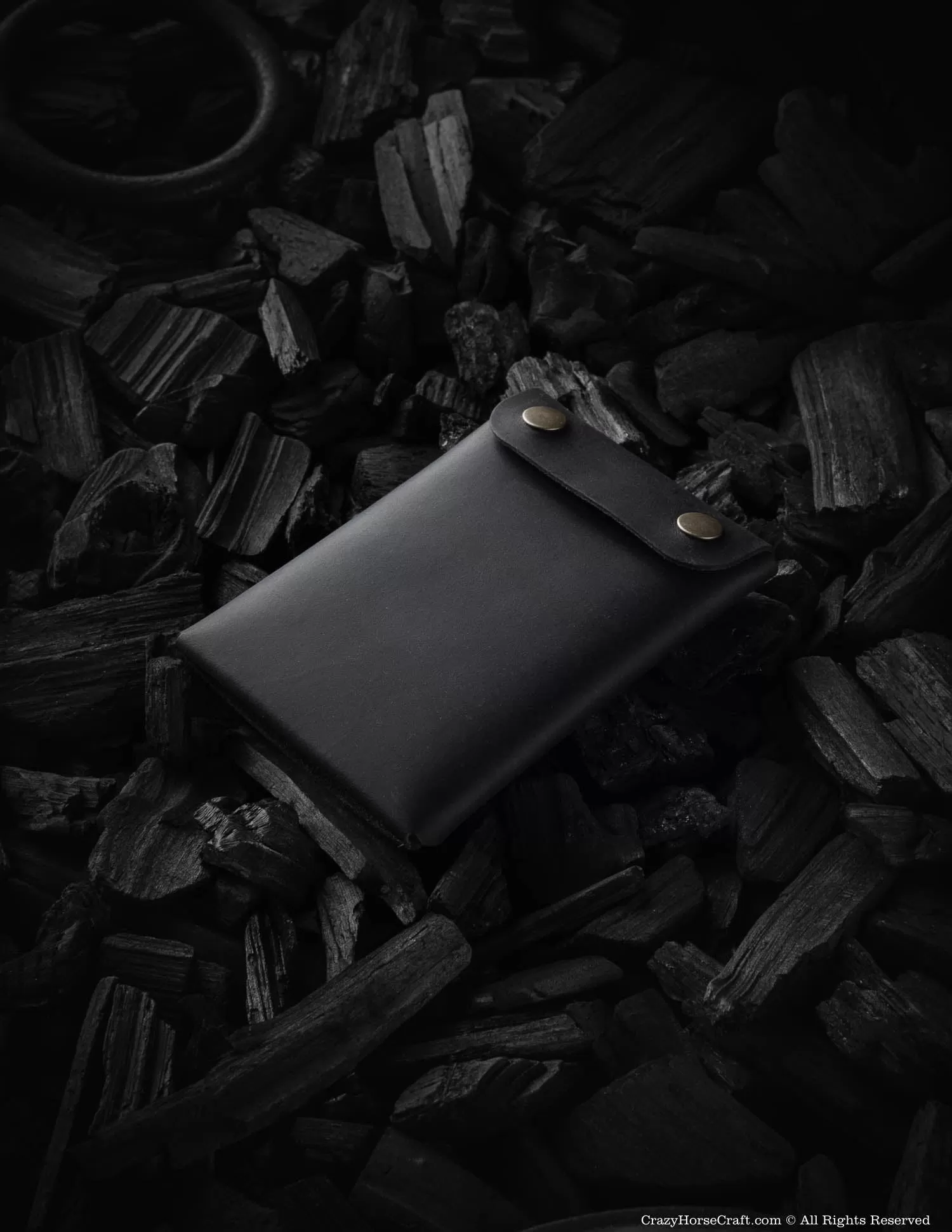 Minimalist leather wallet/card holder | Carbon Black