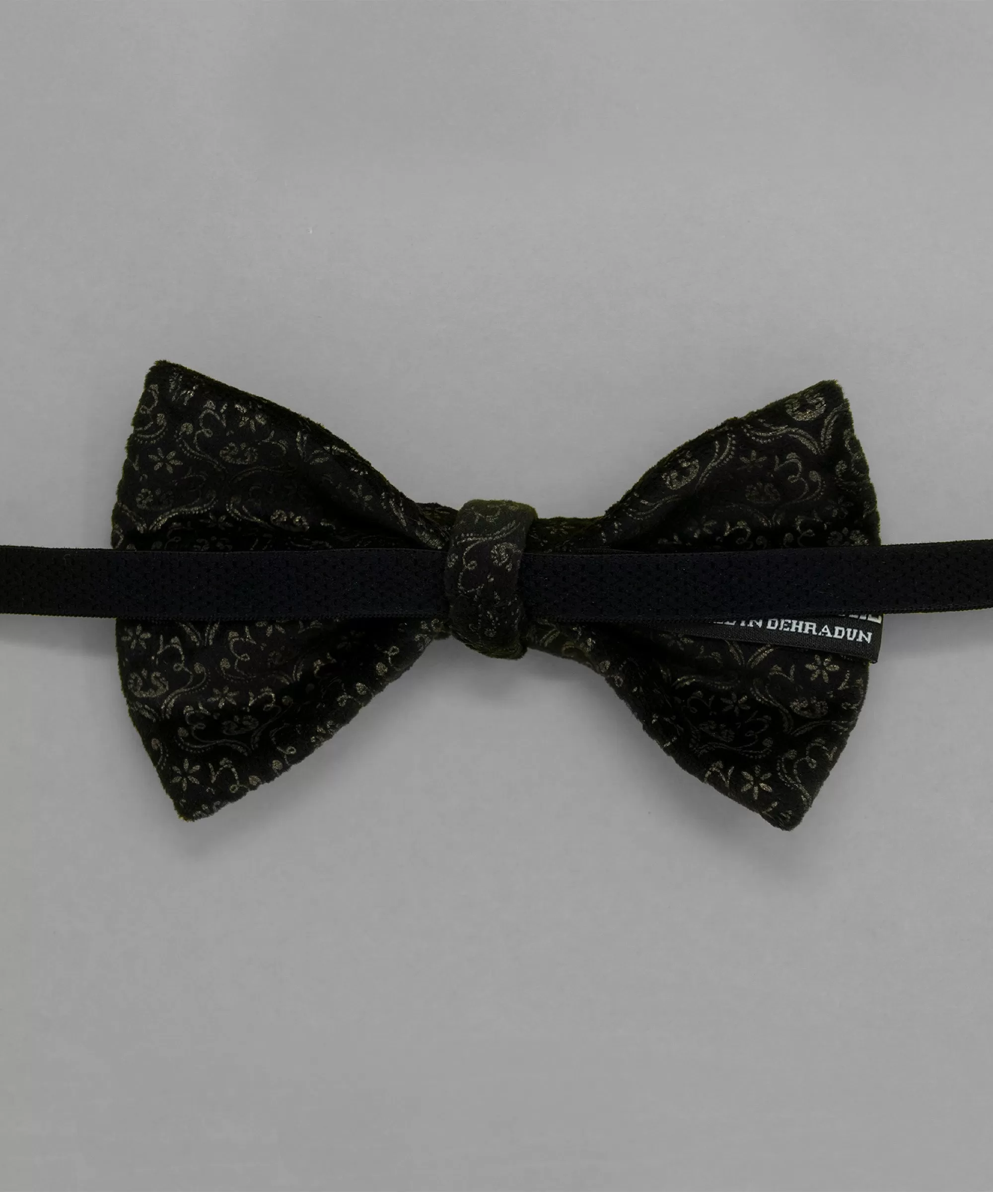 Monochrome Black Floral Bowtie