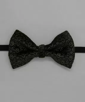 Monochrome Black Floral Bowtie