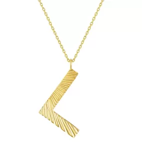 My Story Celeste Fluted Mini Initial L Necklace