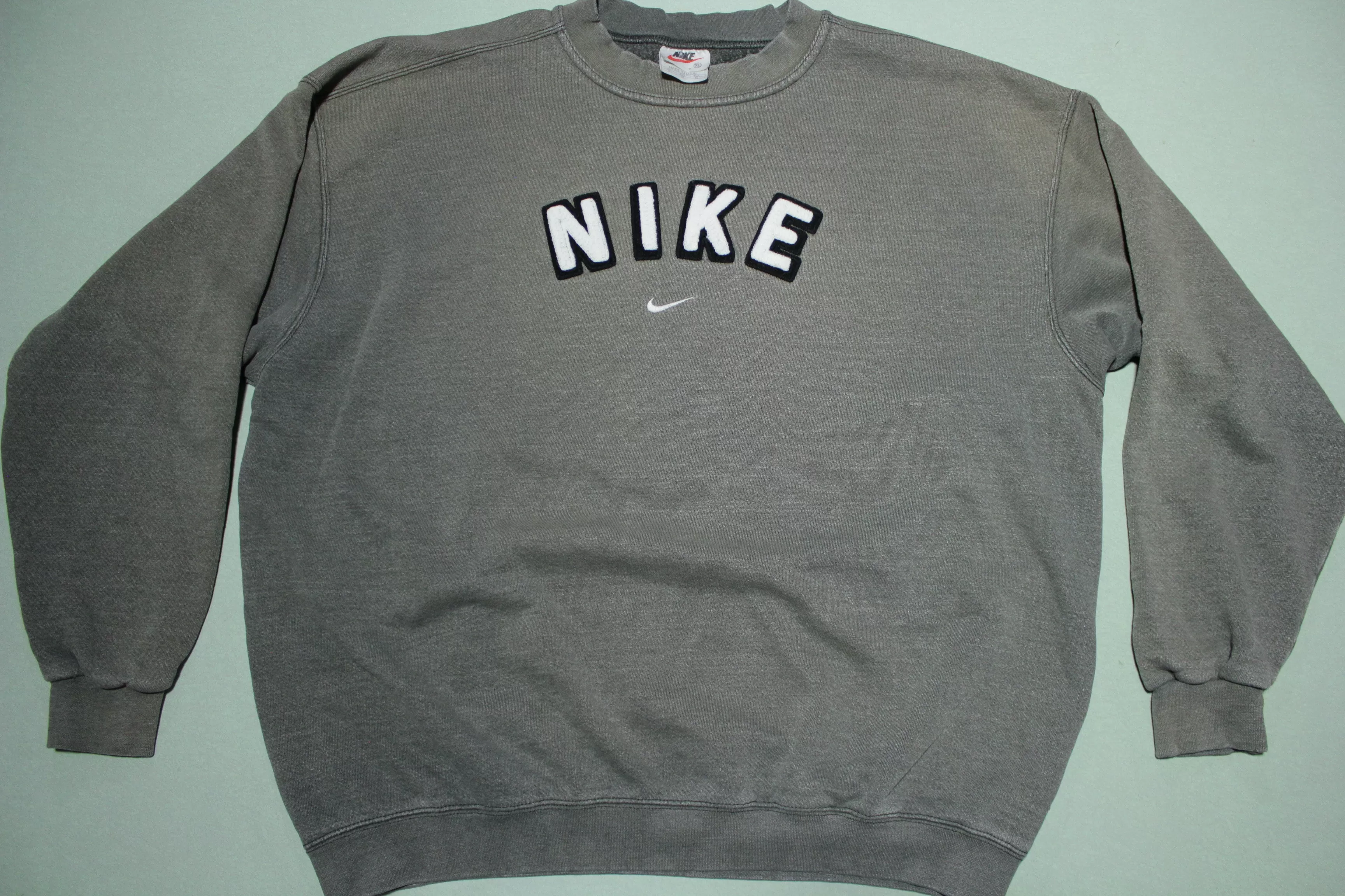 Nike Center Swoosh Vintage 90's Embroidered Big Patch Made in USA Crewneck Sweatshirt