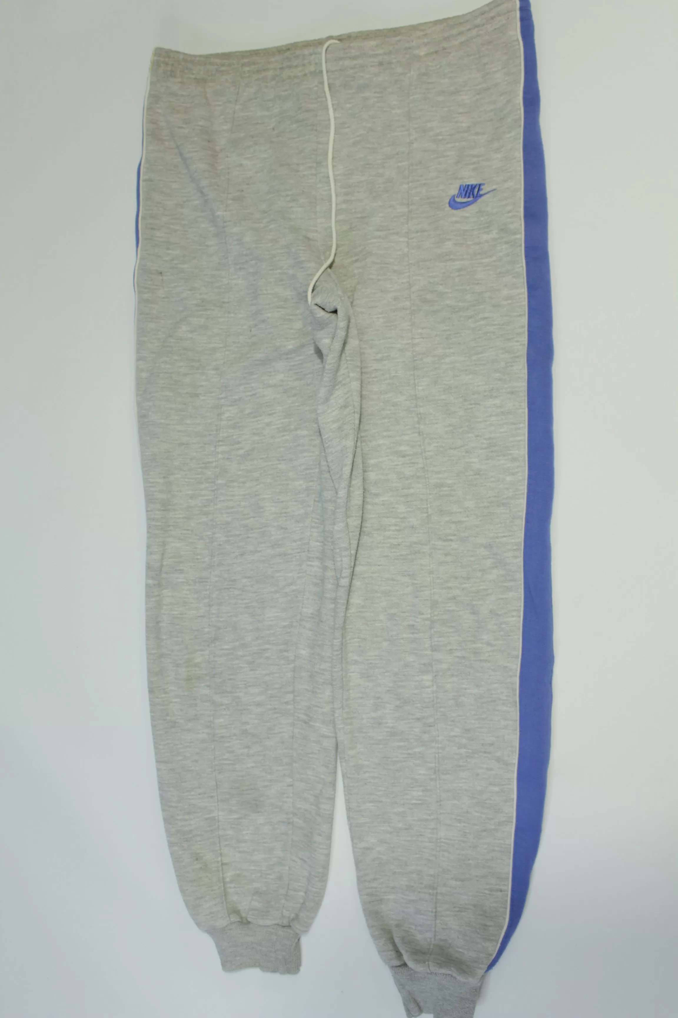 Nike Vintage 80's Heathered Gray Blue Striped Track Sweats Pants