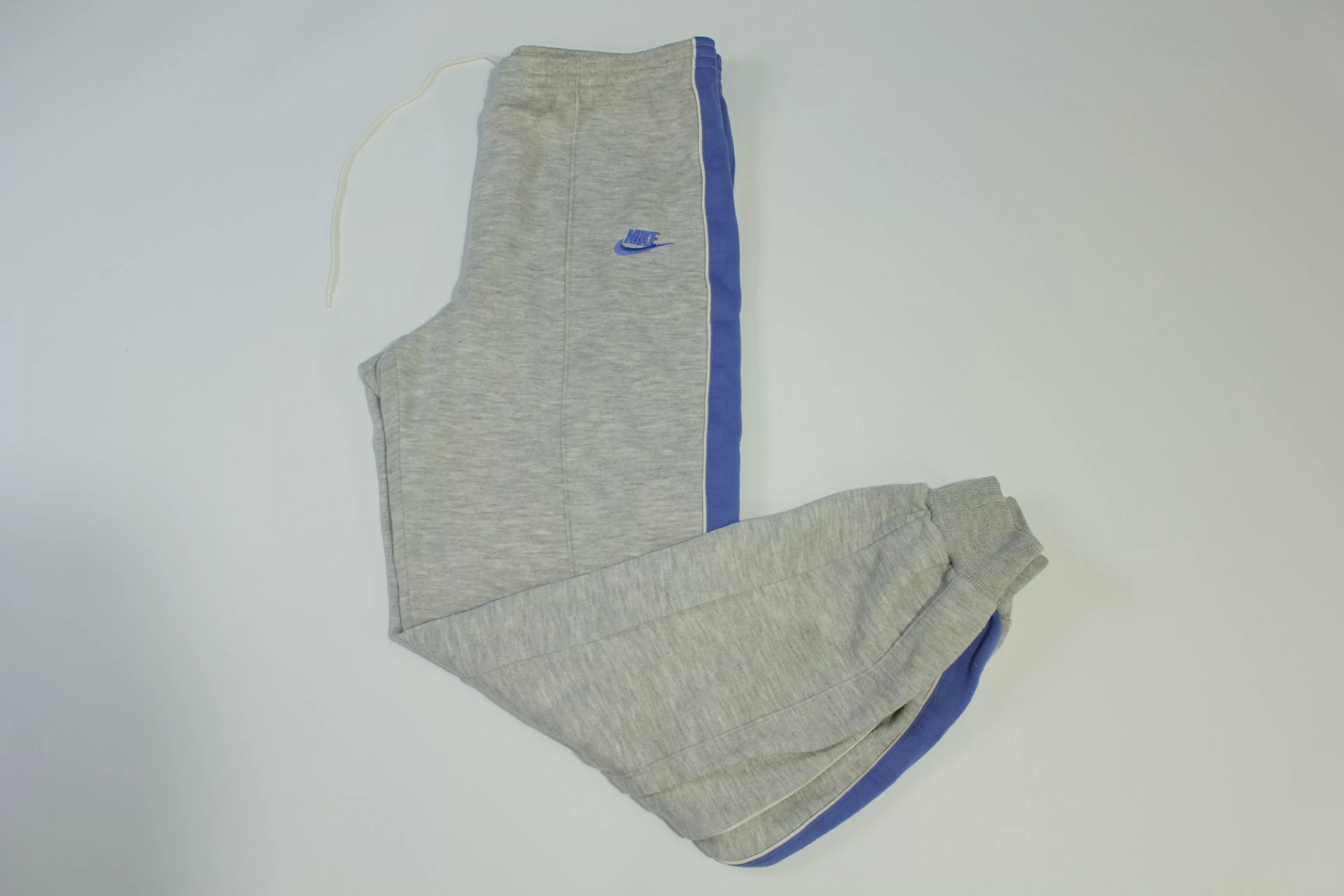 Nike Vintage 80's Heathered Gray Blue Striped Track Sweats Pants