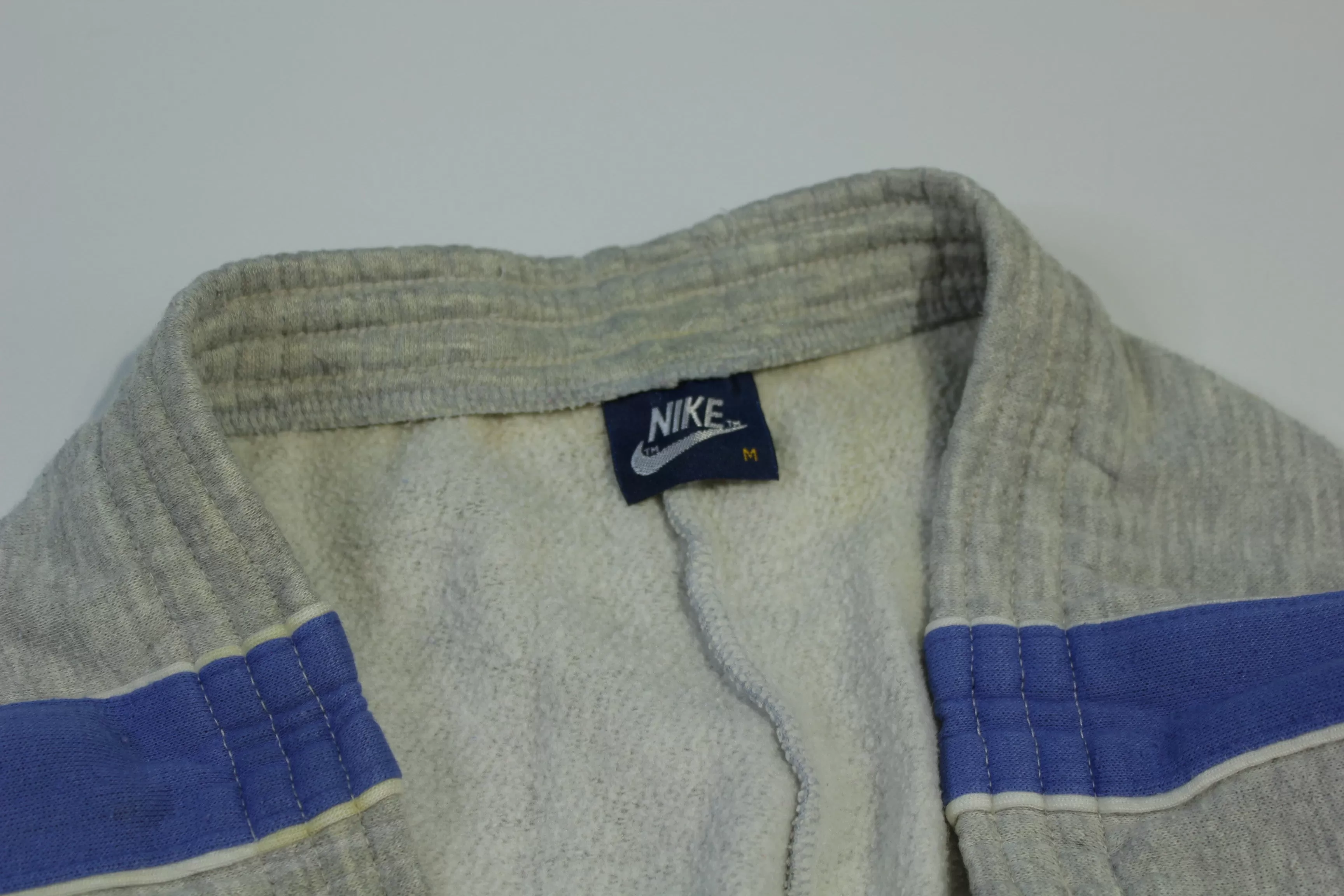 Nike Vintage 80's Heathered Gray Blue Striped Track Sweats Pants