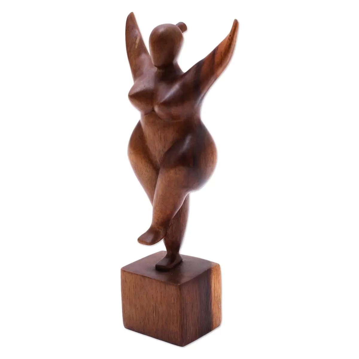 Novica Curvy And Happy Wood Sculpture