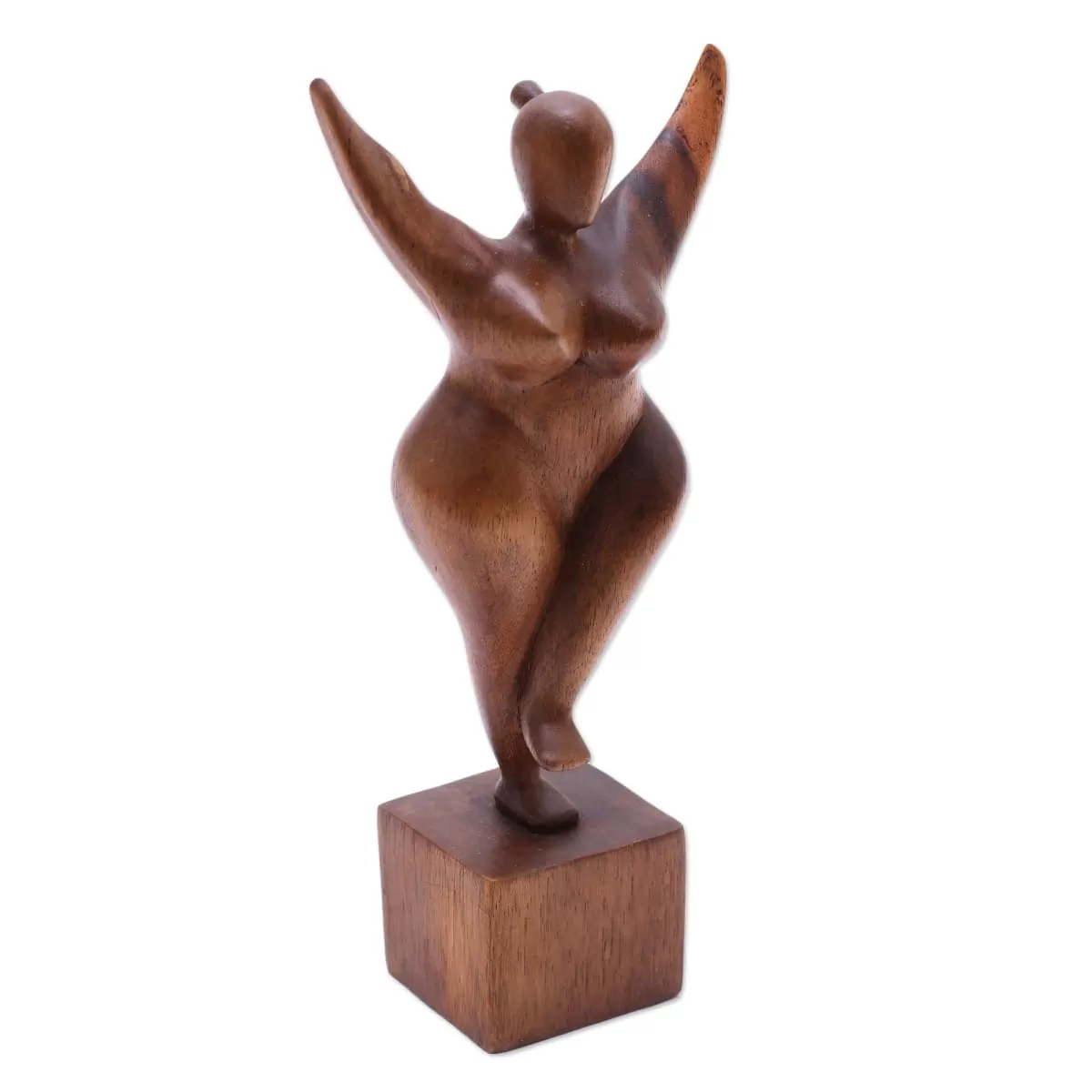 Novica Curvy And Happy Wood Sculpture