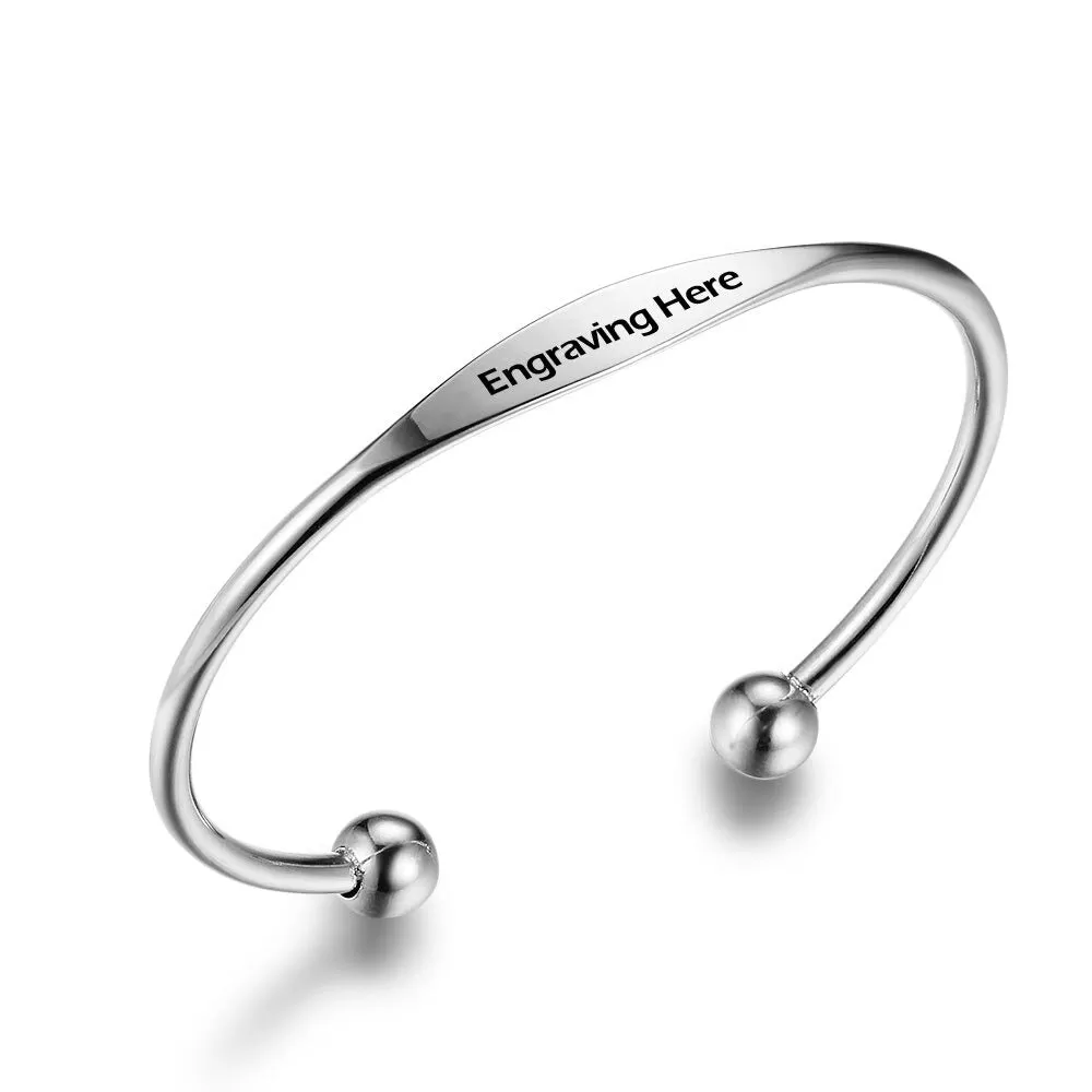 Personalized Stainless Steel Open Bracelet For Women