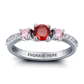 Personalized Wedding Jewelry Engrave Names Birthstone Ring  925 Sterling Silver Rings For Women