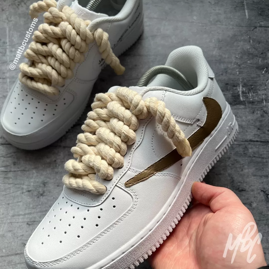 "Reverse Swoosh" Thicc Lace - Air Force 1 Custom