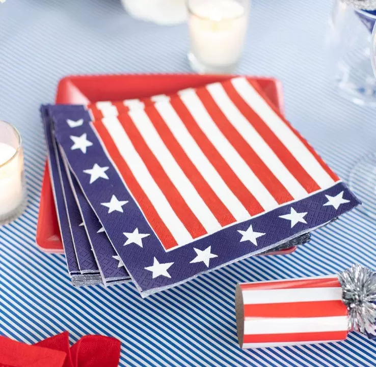 Red White & Blue Paper Napkins