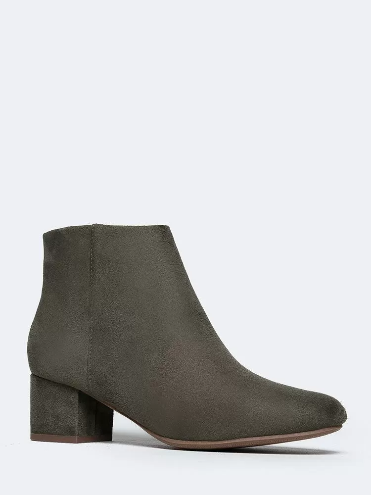 Round Toe Zip Ankle Boots