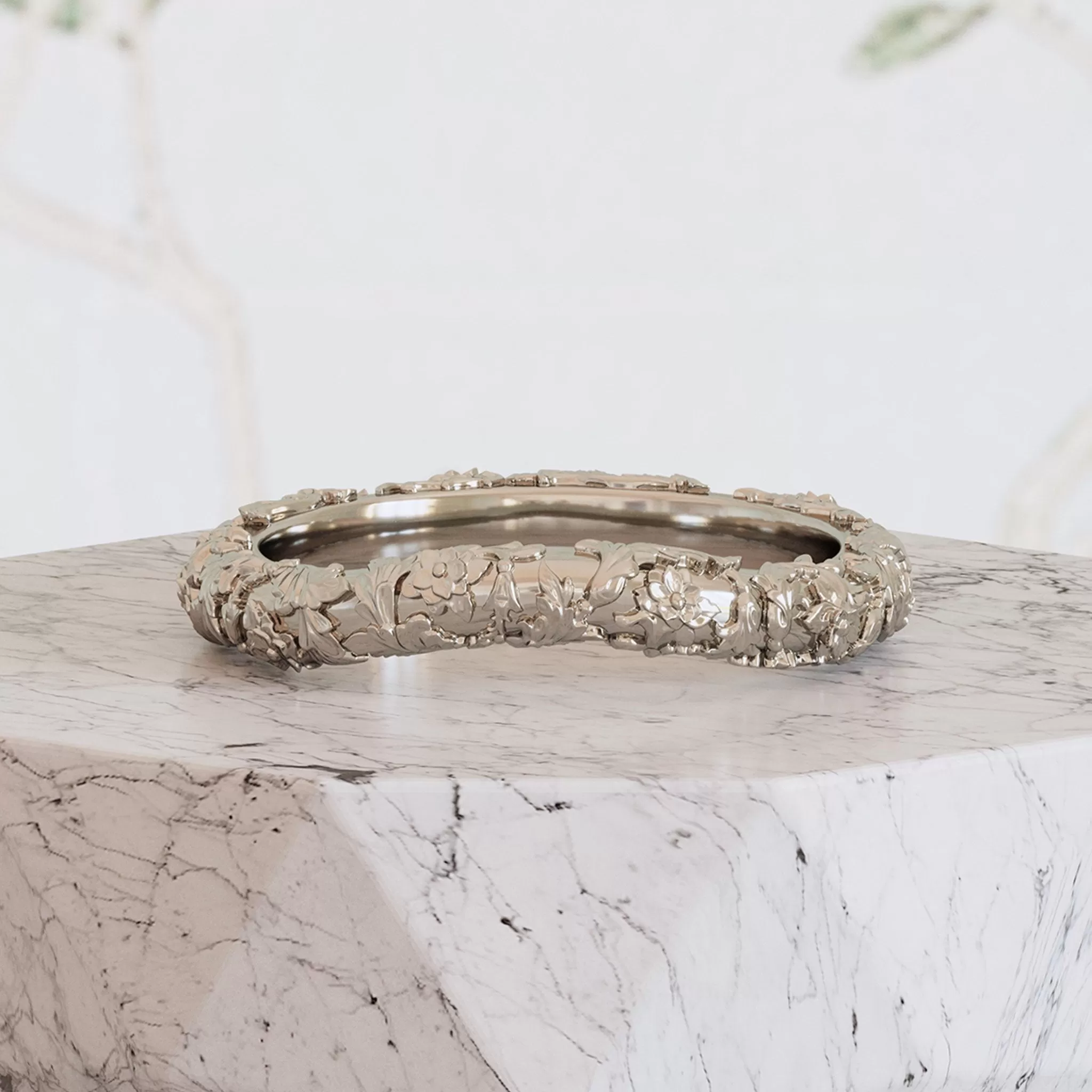 Sculpted Wedding Ring Flourish Shadow Ring - Elodie