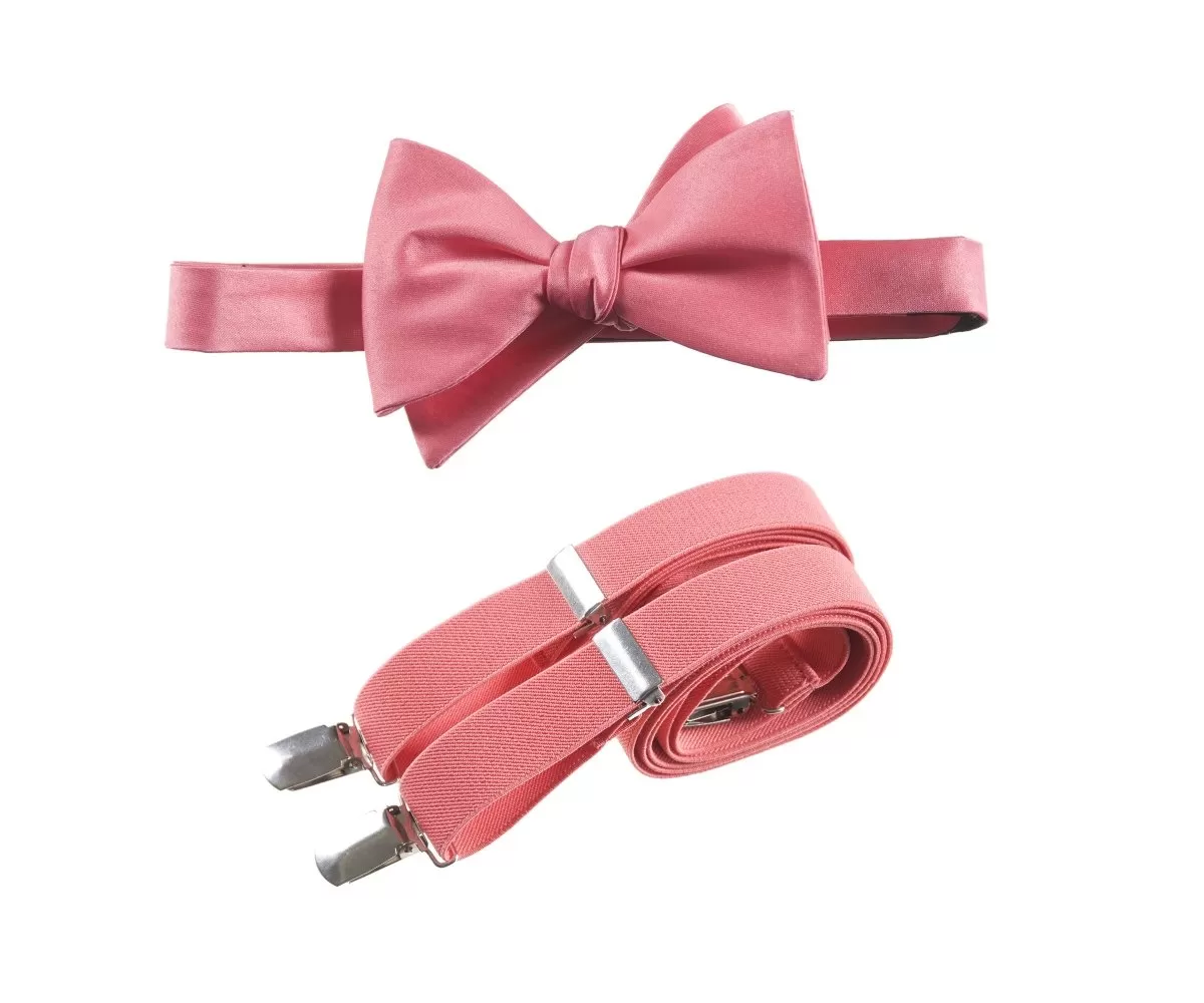 Self-Tie Bow Tie and Suspender Set for Adults