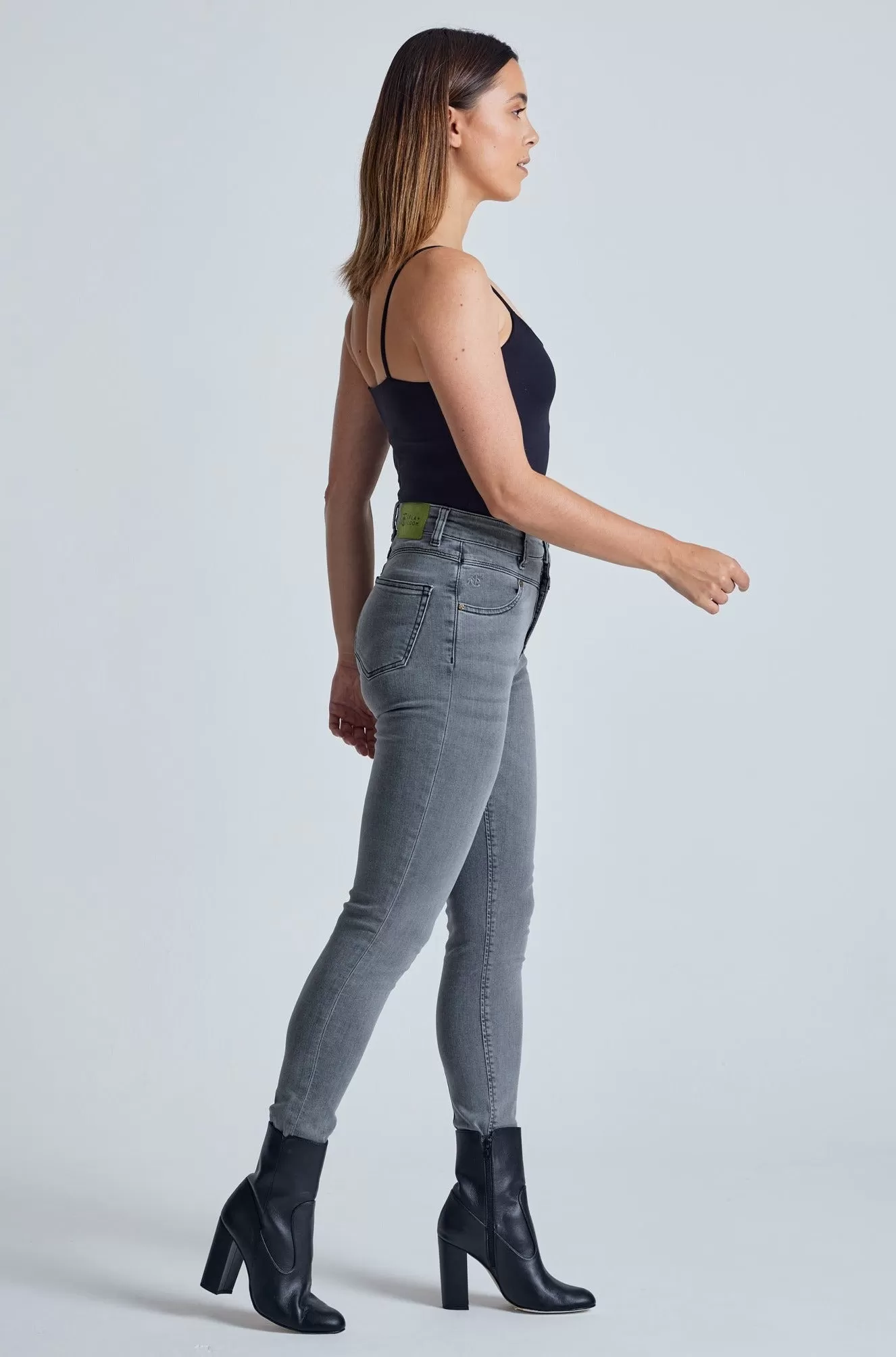 Silver Fox Nina High Waisted Skinny Jeans - GOTS Certified Organic Cotton and Recycled Polyester