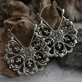 Silver Gothic Floral Earrings