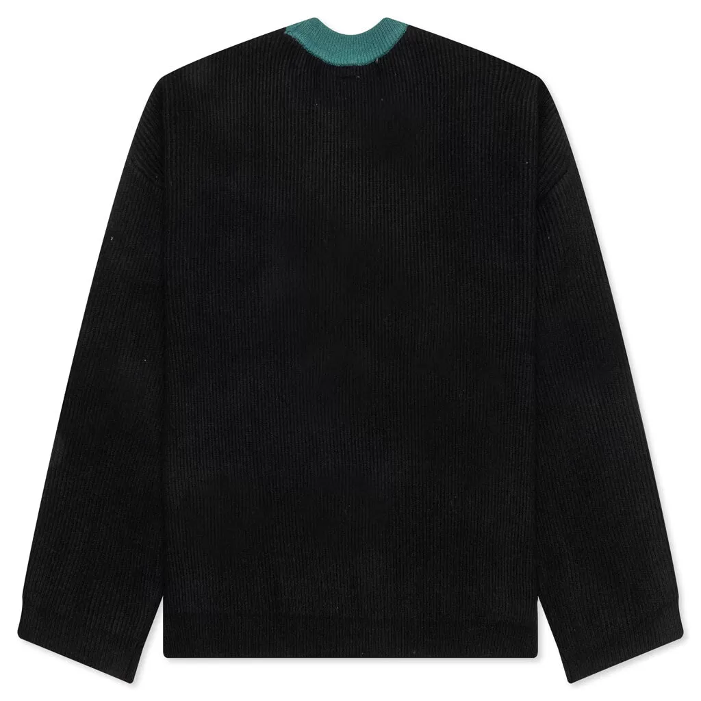 Slow Down Beaded Knit Sweater - Black