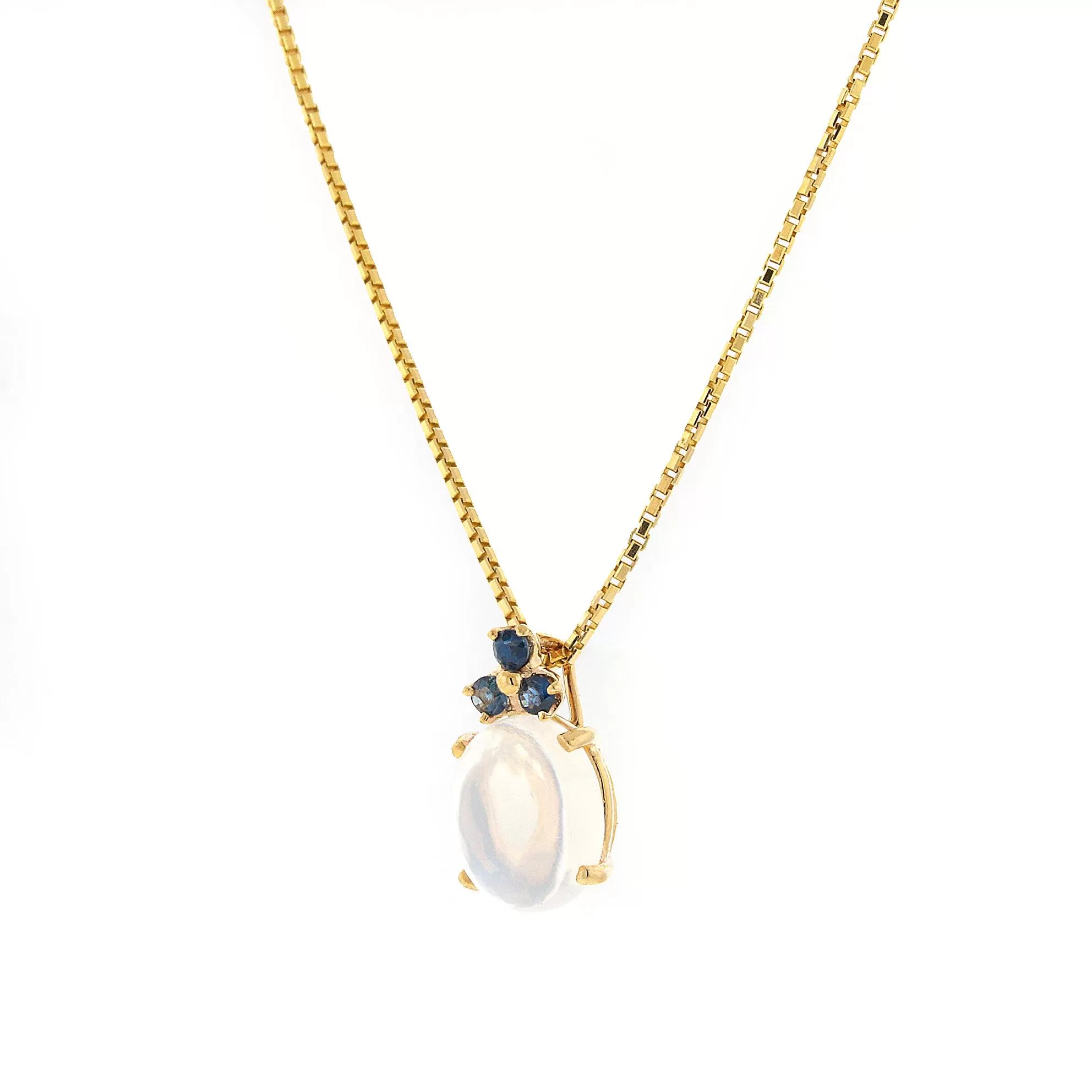 Sweet Moonstone and Sapphire Pendant