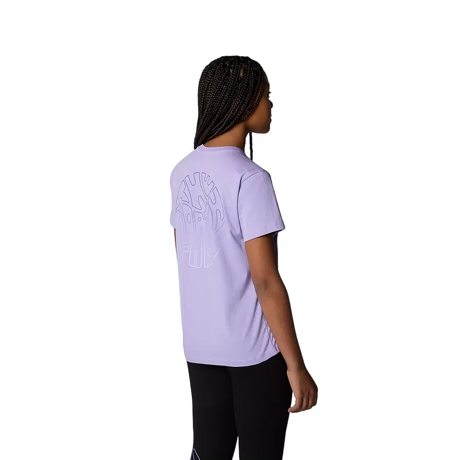 The North Face girls' short sleeve t-shirt Relaxed Graphic NF0A87BCPJO1 purple