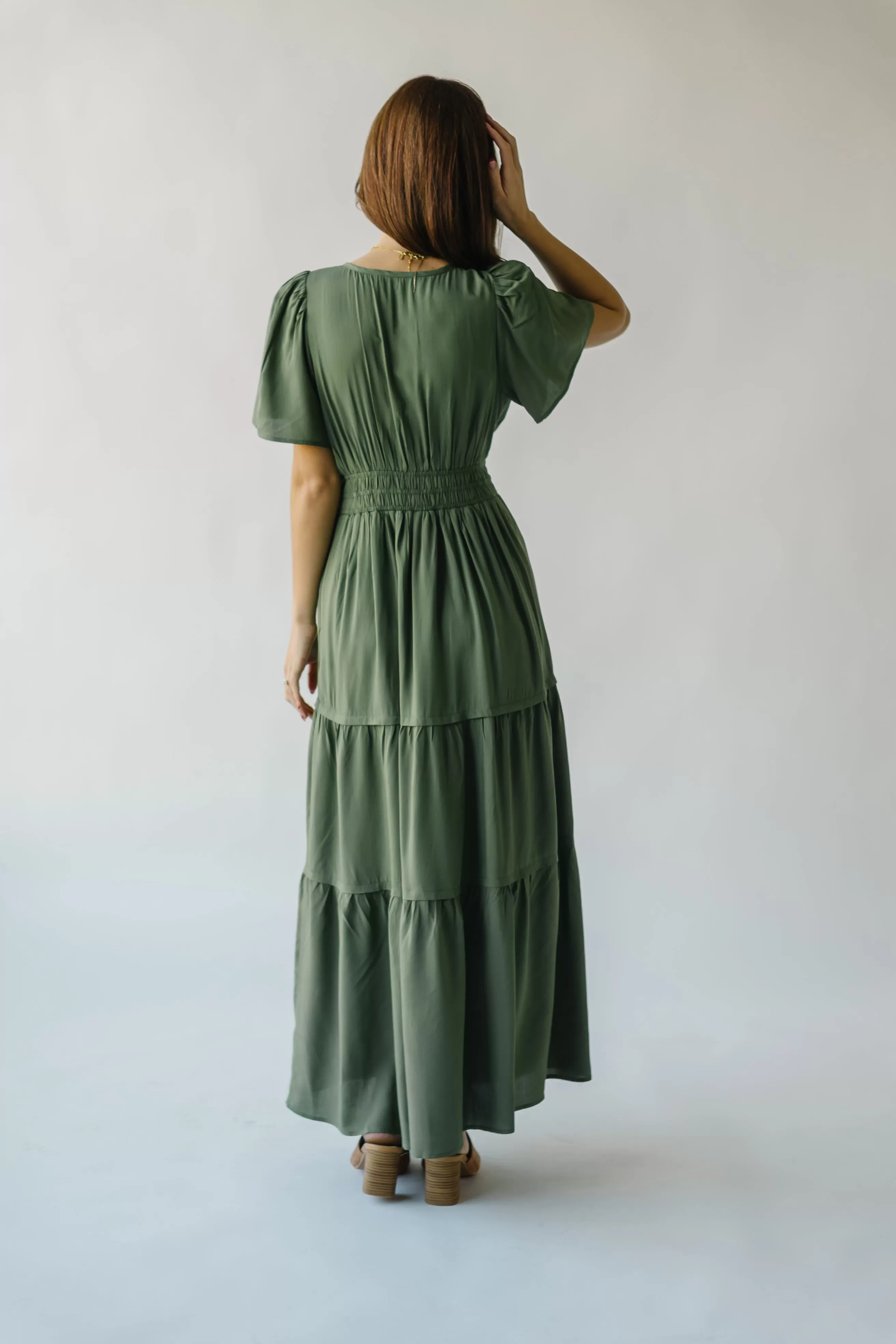 The Radford Embroidered Maxi Dress in Olive (PRE-ORDER: SHIPS IN 3-4 WEEKS)