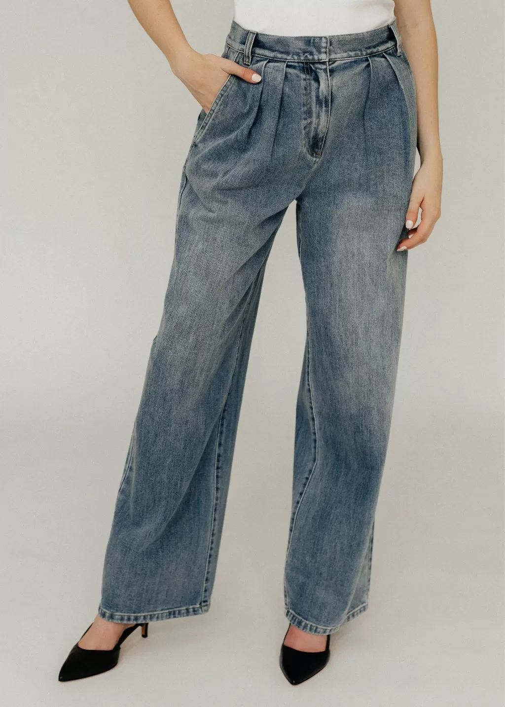 Tibi Classic Wash Stella Full Length Pant in Classic Blue